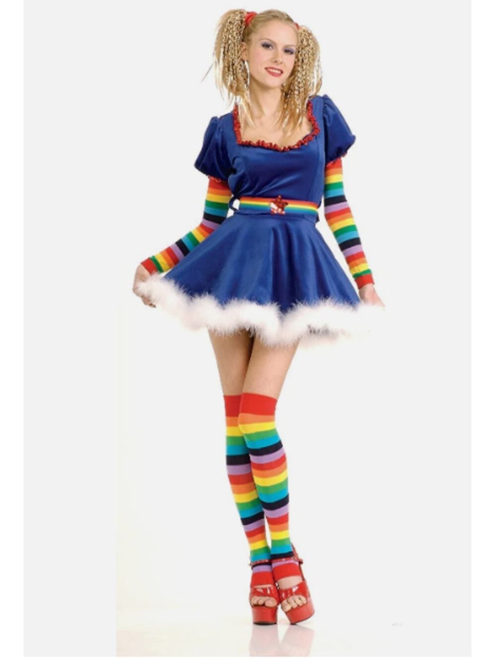 Rubies Sexy Rainbow Girl Costume Small Rainbow Brite Style Halloween Cosplay
